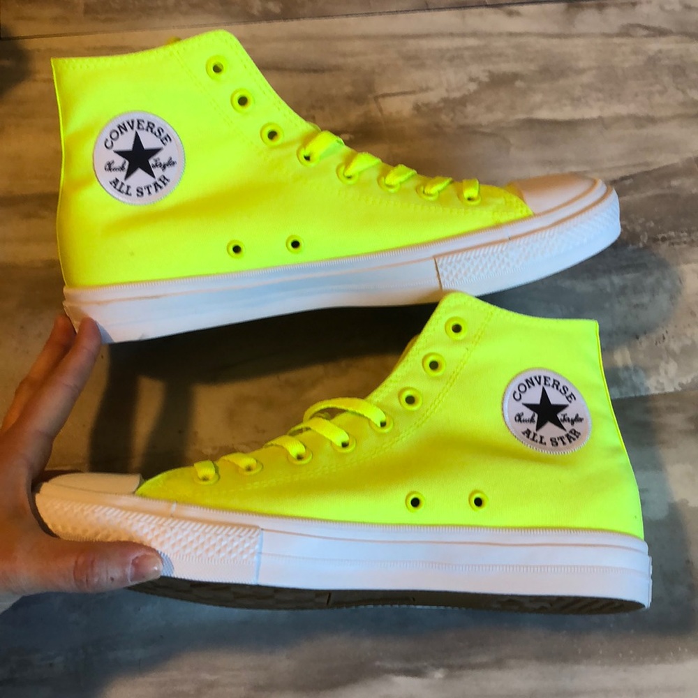 New! Converse  II HI Volt Neon Green men’s 10 - Picture 3 of 8